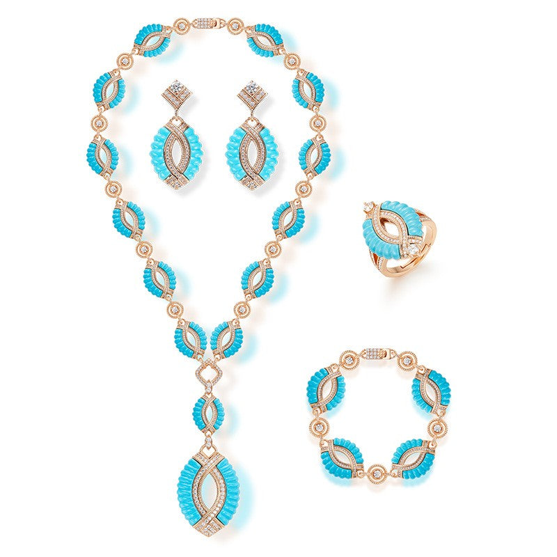 Ribbed Oval Jewelry Set
