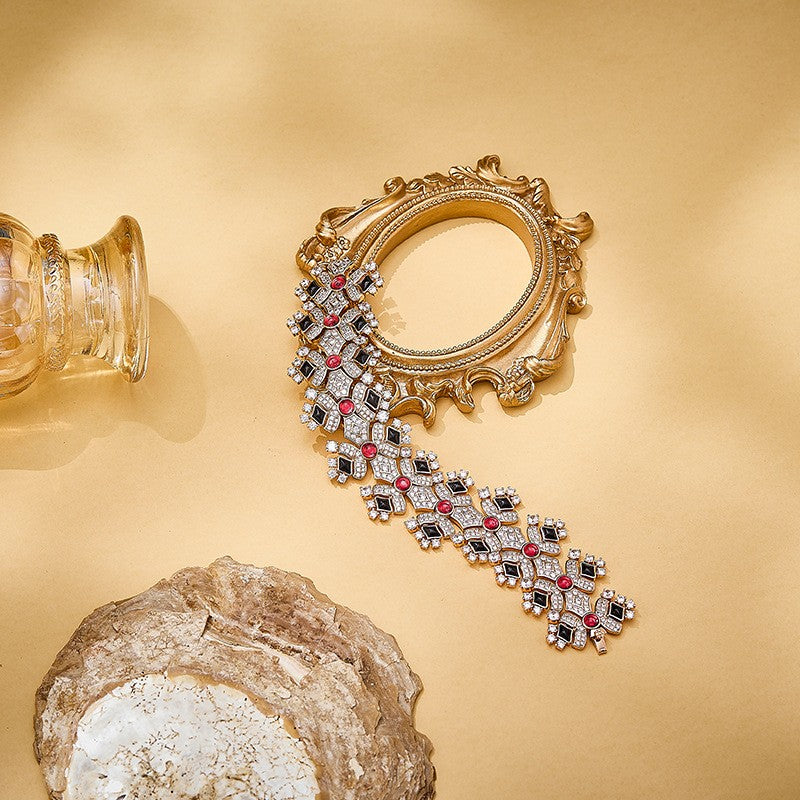 Geometric Crystal Cuff Bracelet