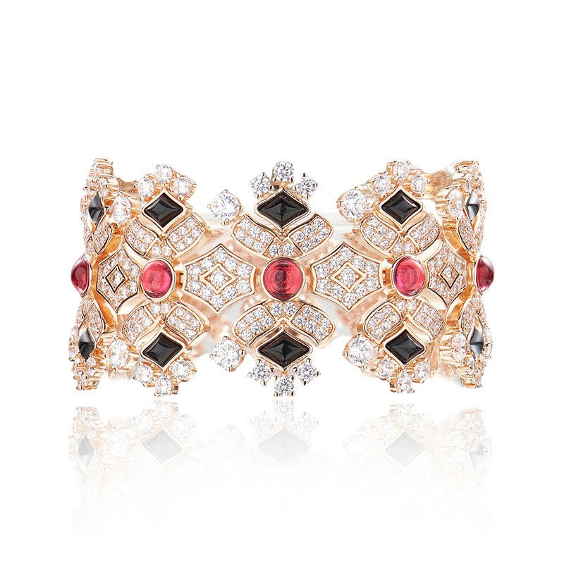 Geometric Crystal Cuff Bracelet