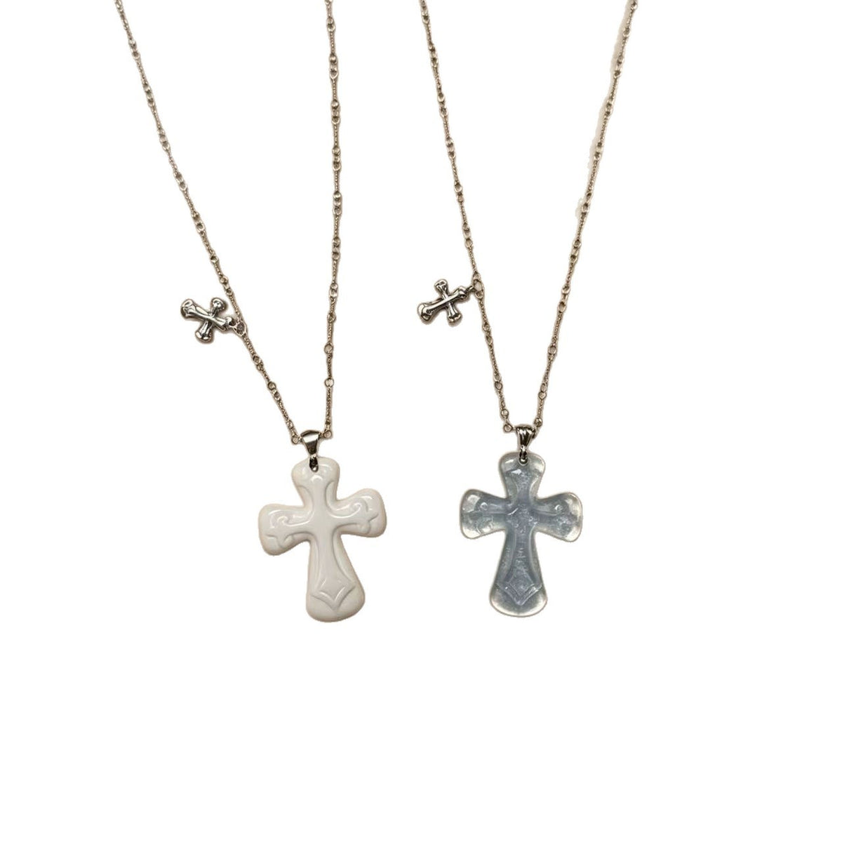 Chunky Resin Cross Pendant Necklace