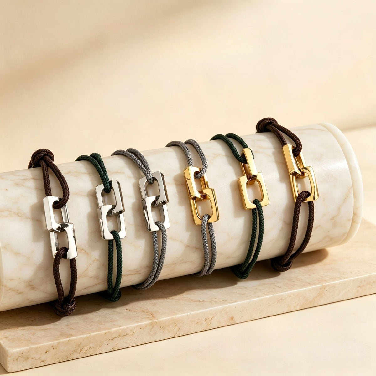 Square Link Braided Bracelet
