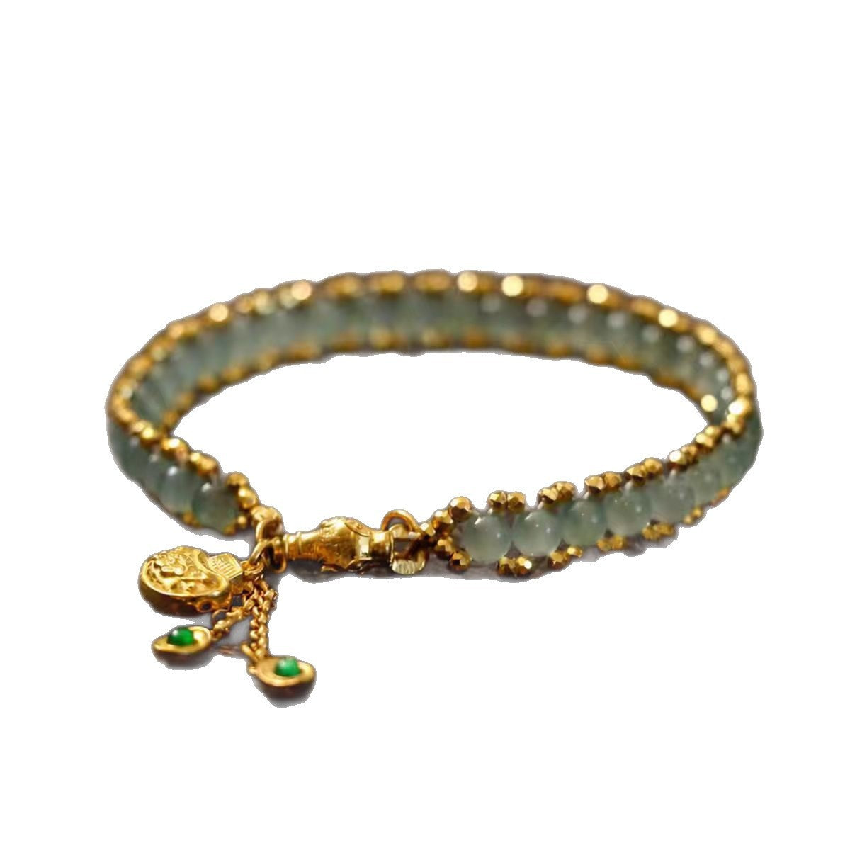Jade Bead Charm Bracelet