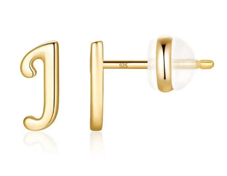 Gold Letter D Stud Earring