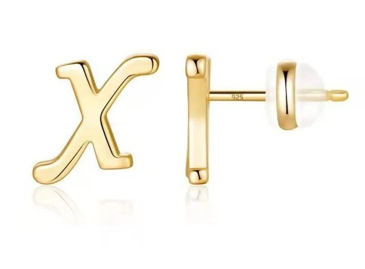 Gold Letter D Stud Earring