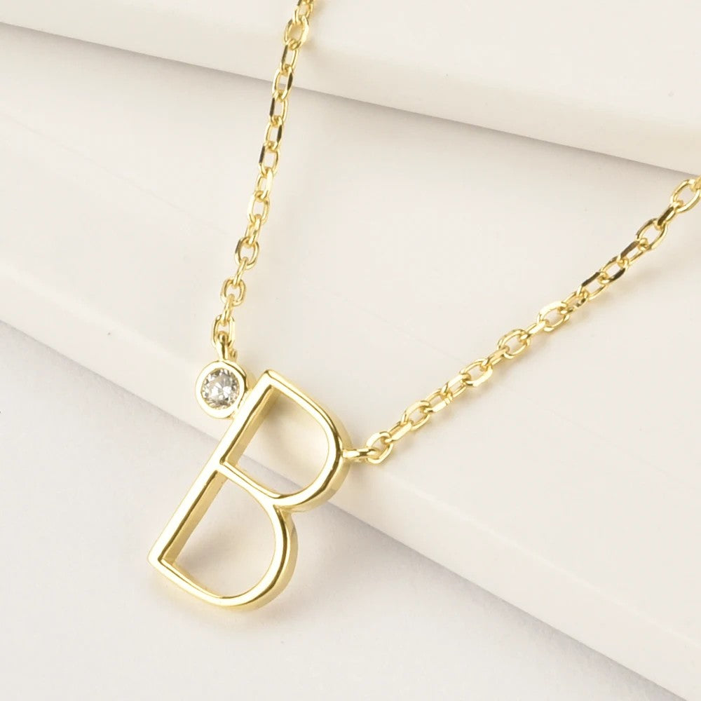 Crystal Initial Link Necklace