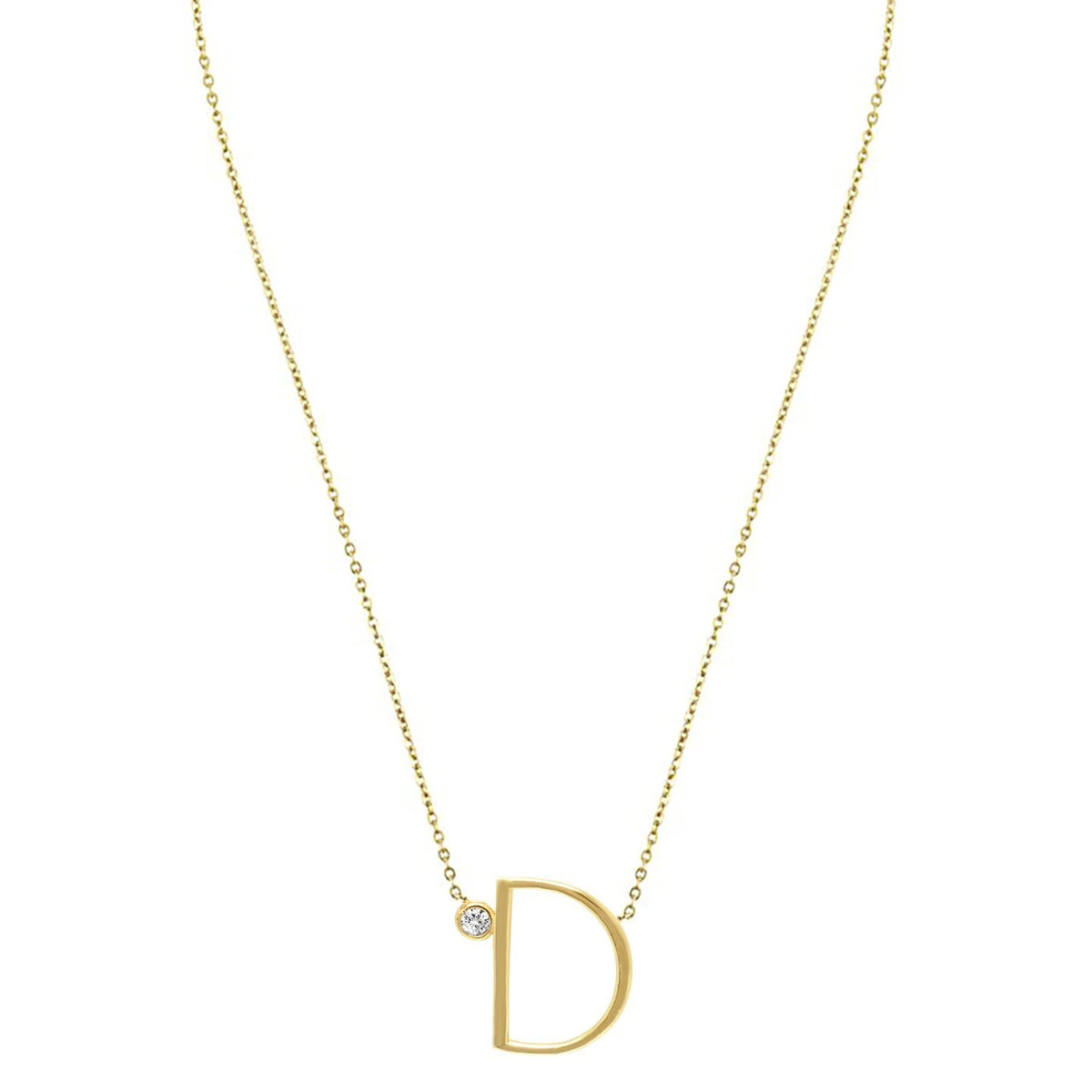 Crystal Initial Link Necklace