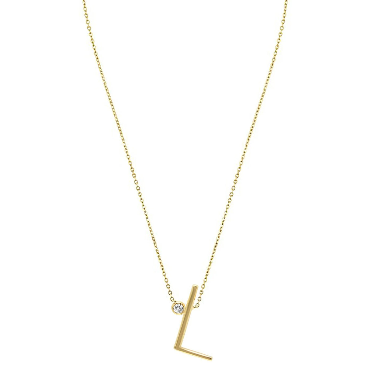 Crystal Initial Link Necklace