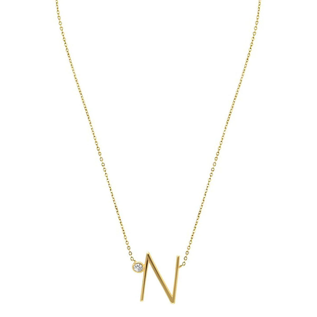 Crystal Initial Link Necklace