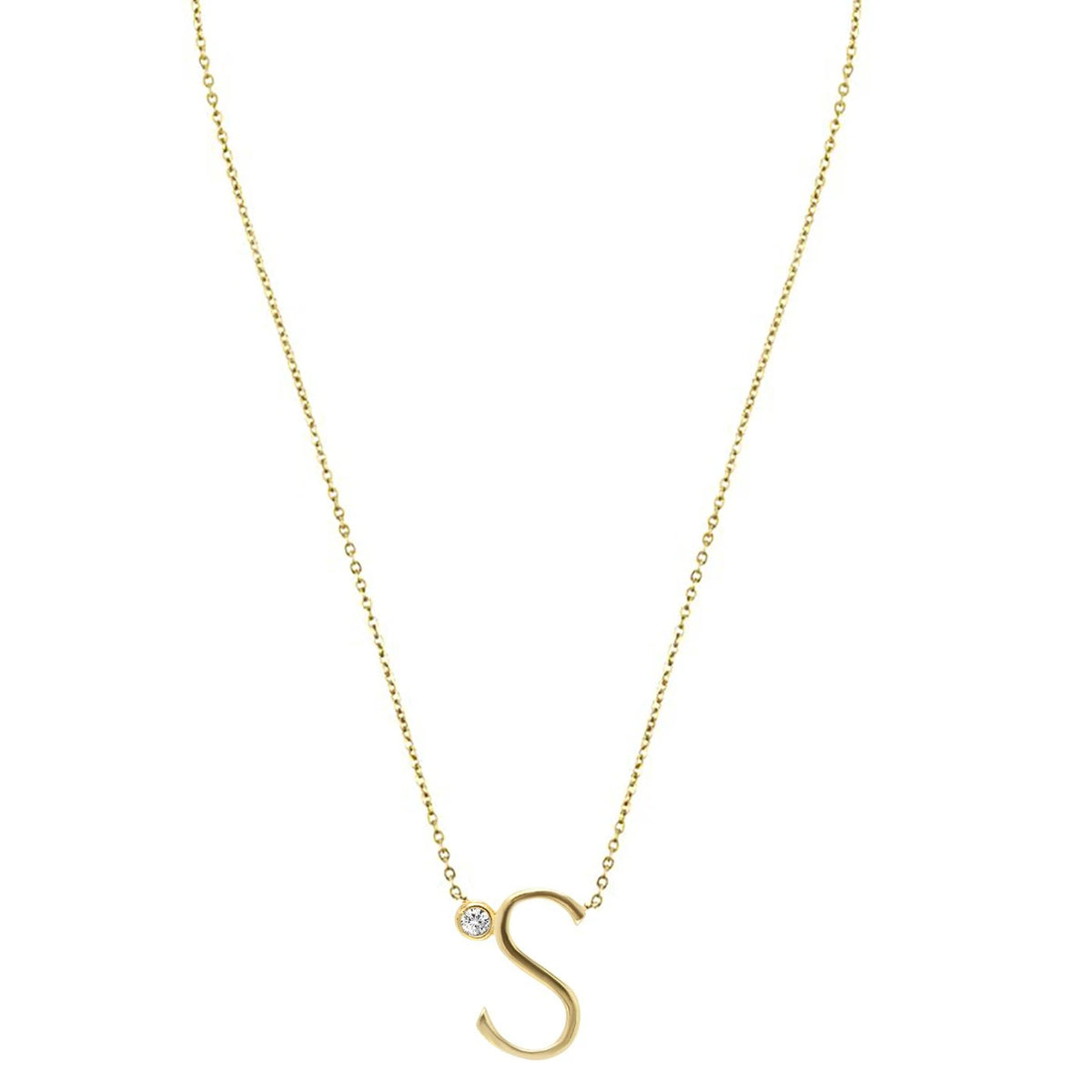 Crystal Initial Link Necklace