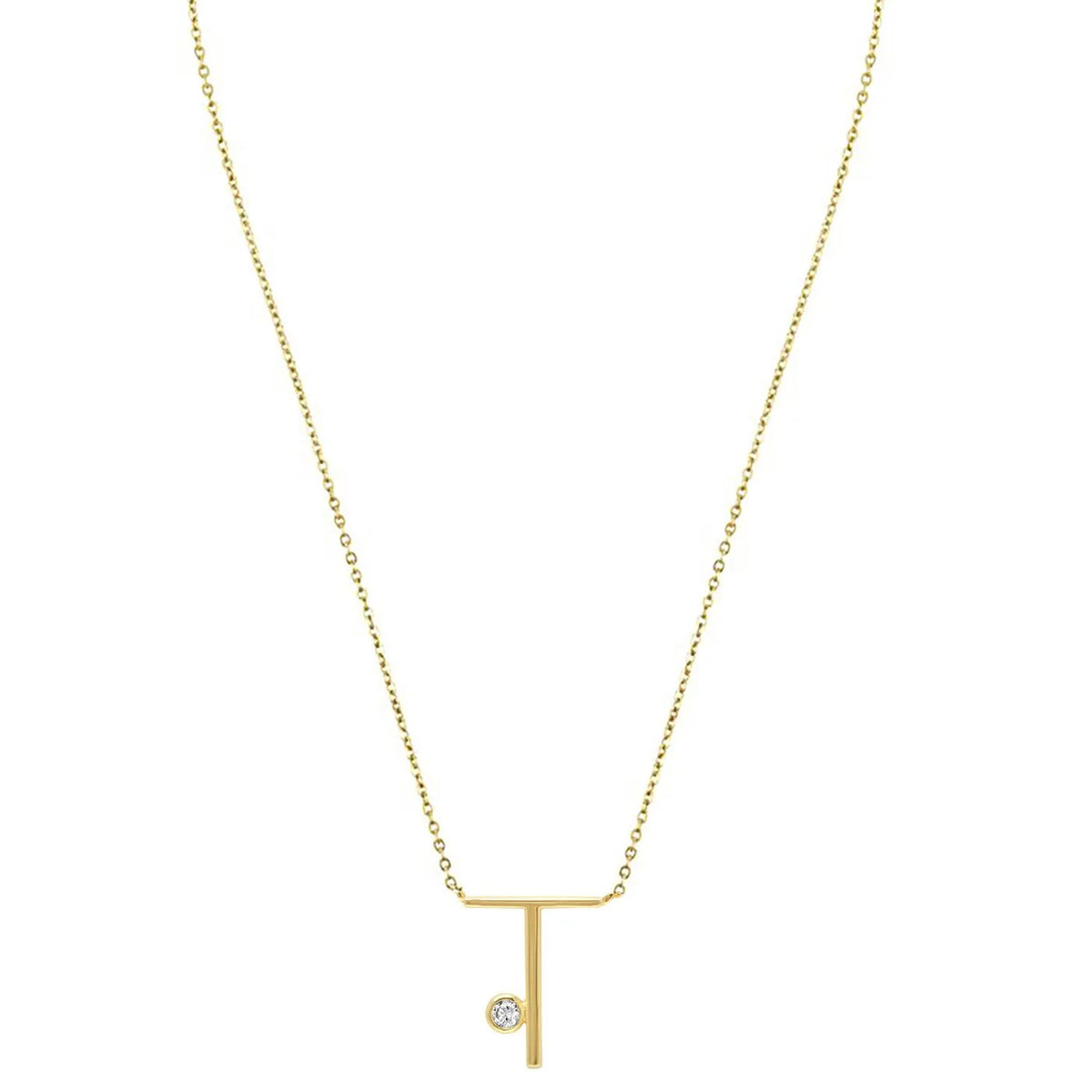 Crystal Initial Link Necklace
