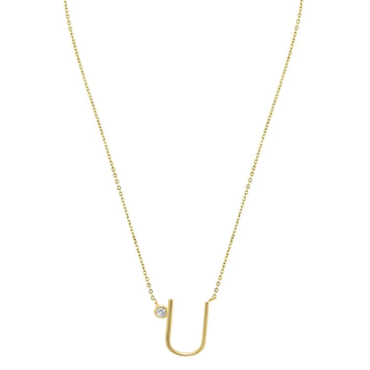 Crystal Initial Link Necklace