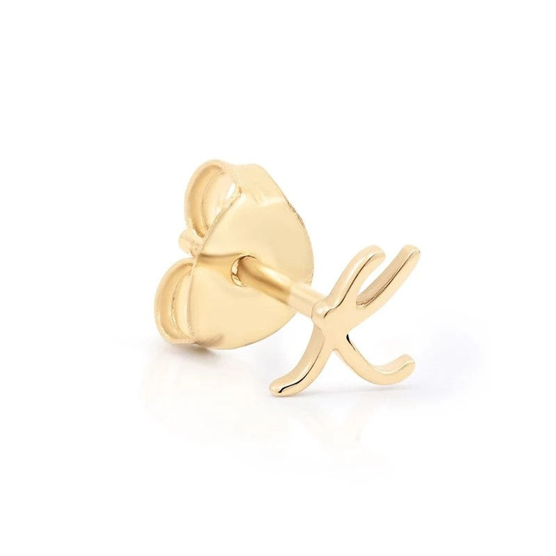 Cursive Letter A Stud Earrings