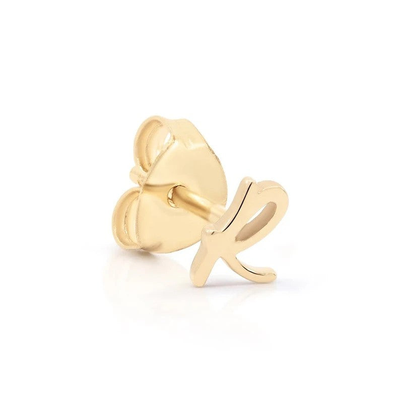 Cursive Letter A Stud Earrings