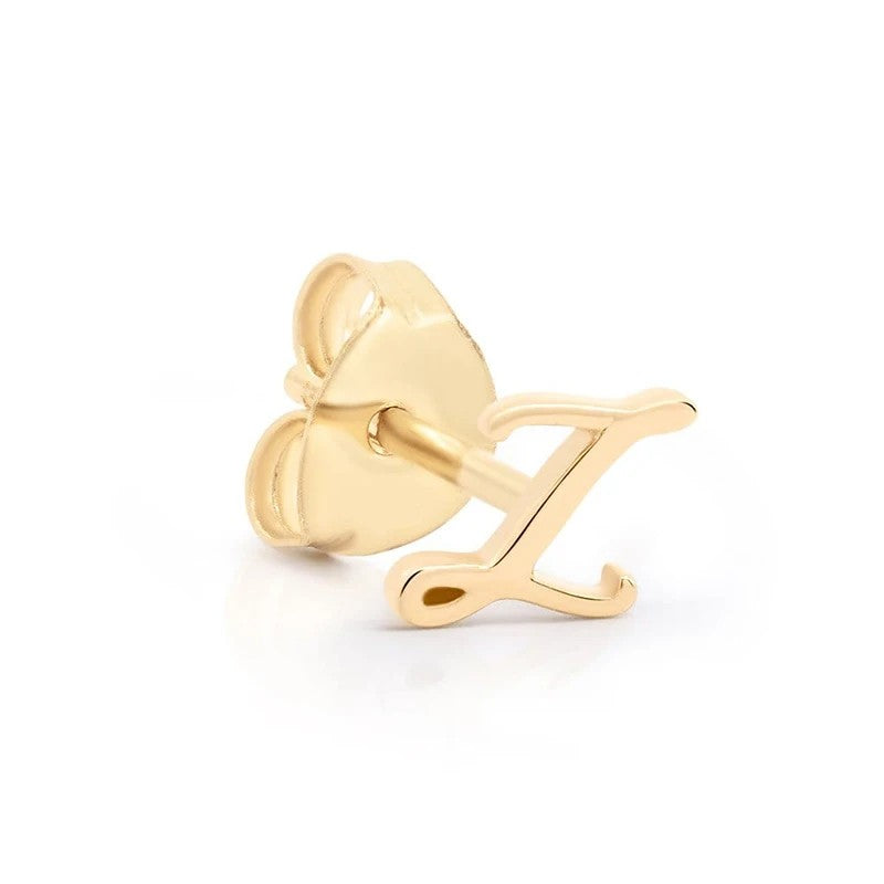 Cursive Letter A Stud Earrings