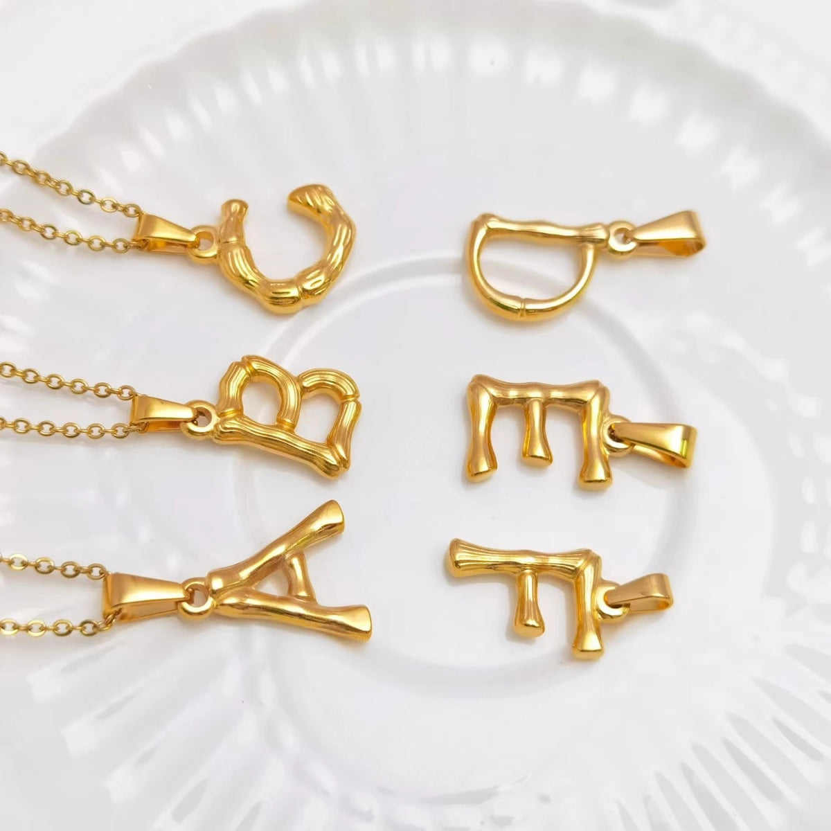 Puffy Letter Initial Necklace