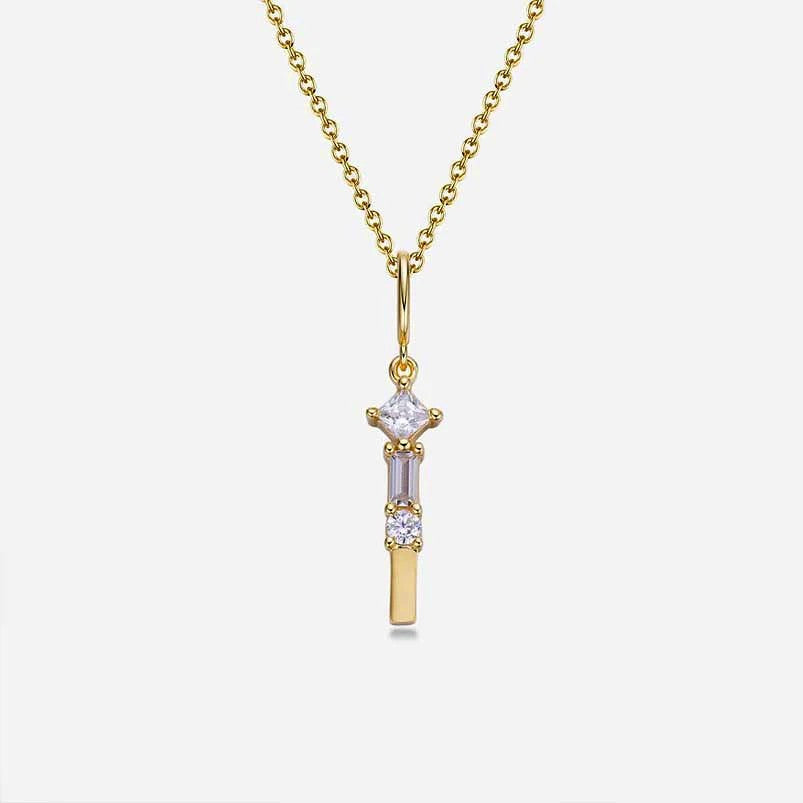 Mixed Cut Crystal Initial Necklace