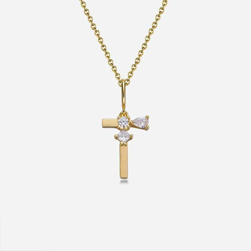 Mixed Cut Crystal Initial Necklace