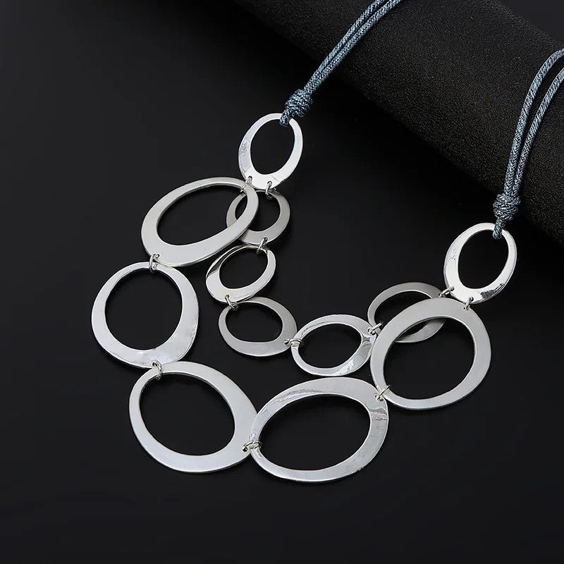 Interlocking Oval Statement Necklace