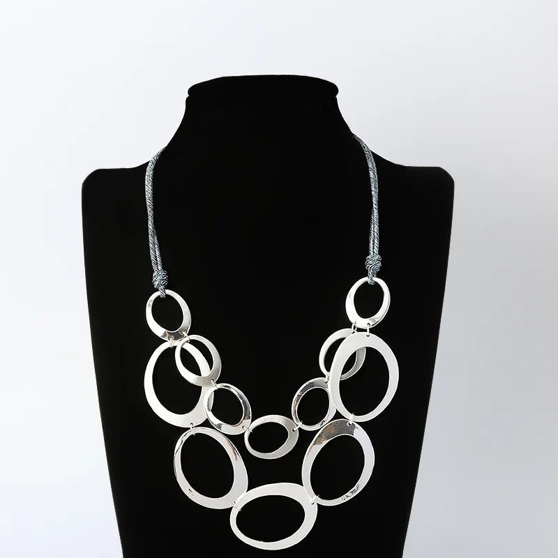Interlocking Oval Statement Necklace