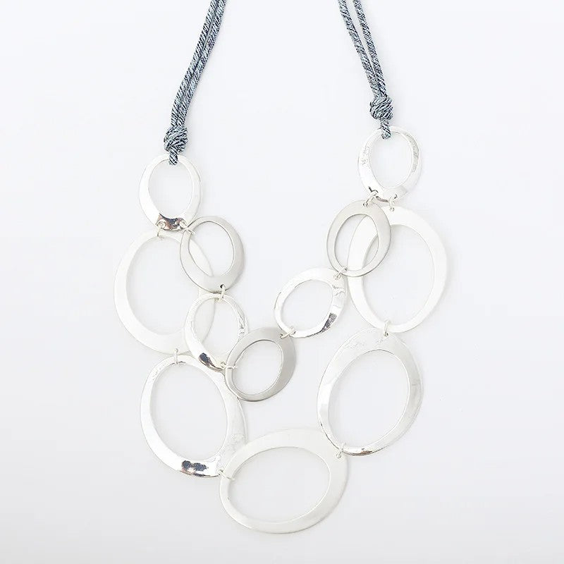 Interlocking Oval Statement Necklace