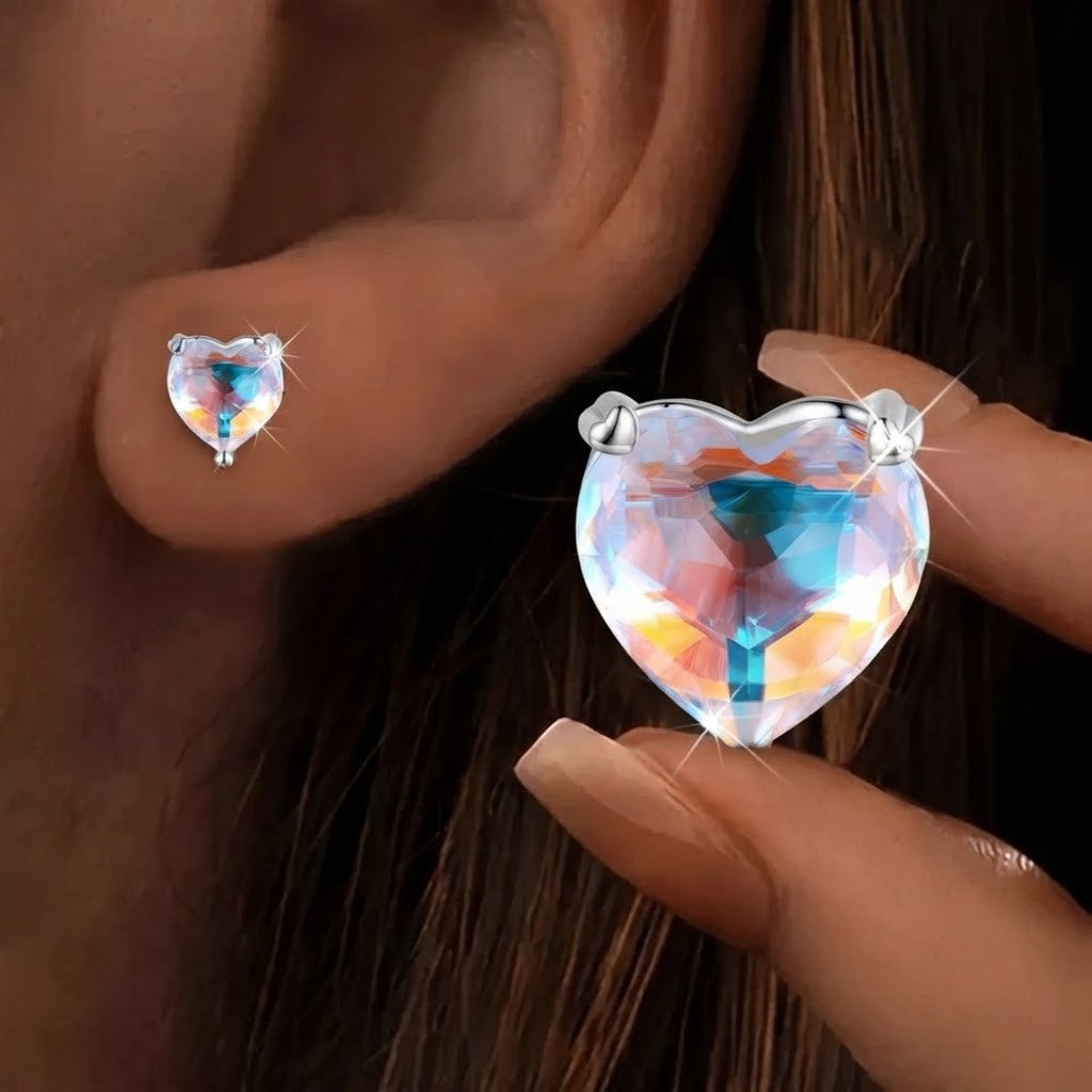 Aurora Heart Stud Earrings
