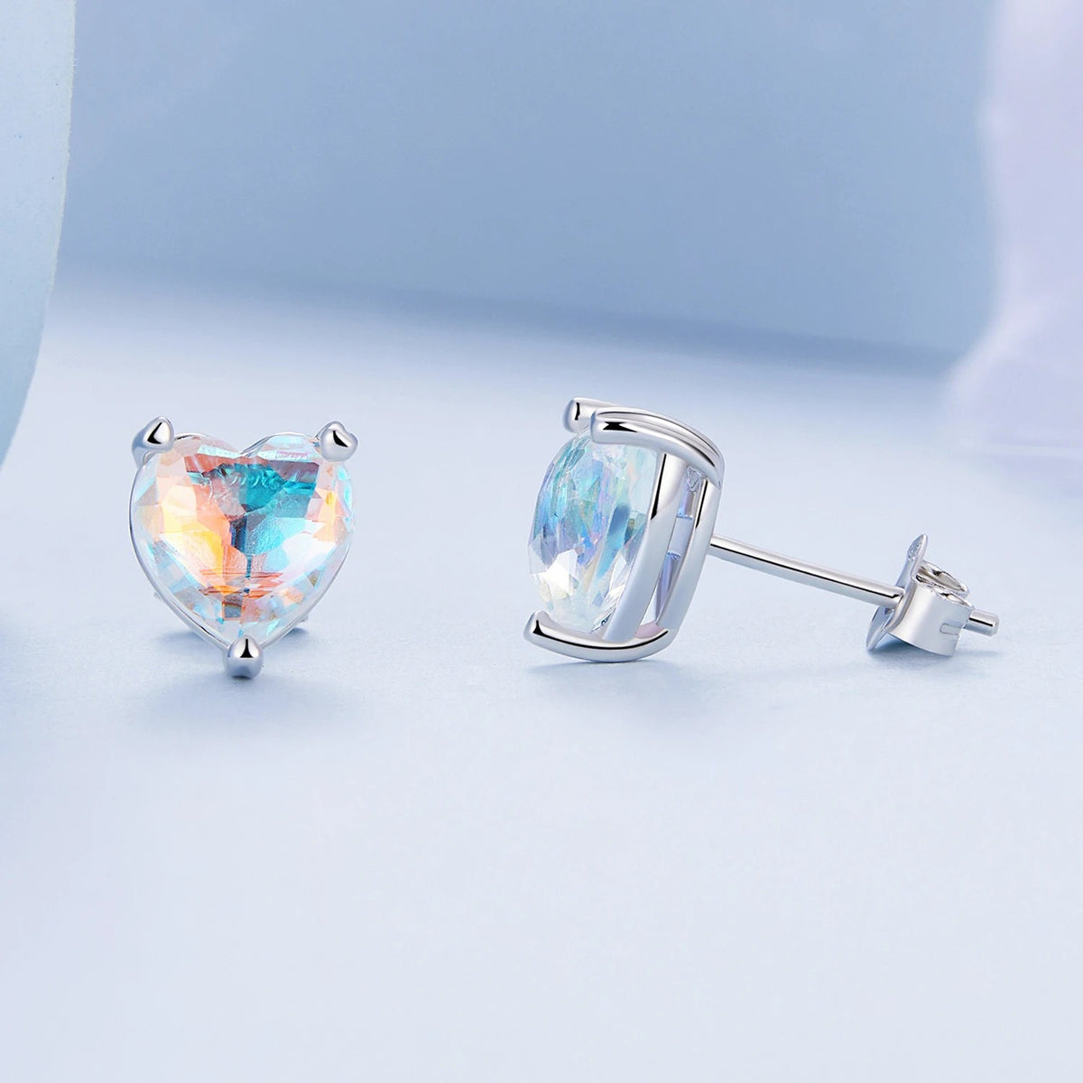 Aurora Heart Stud Earrings