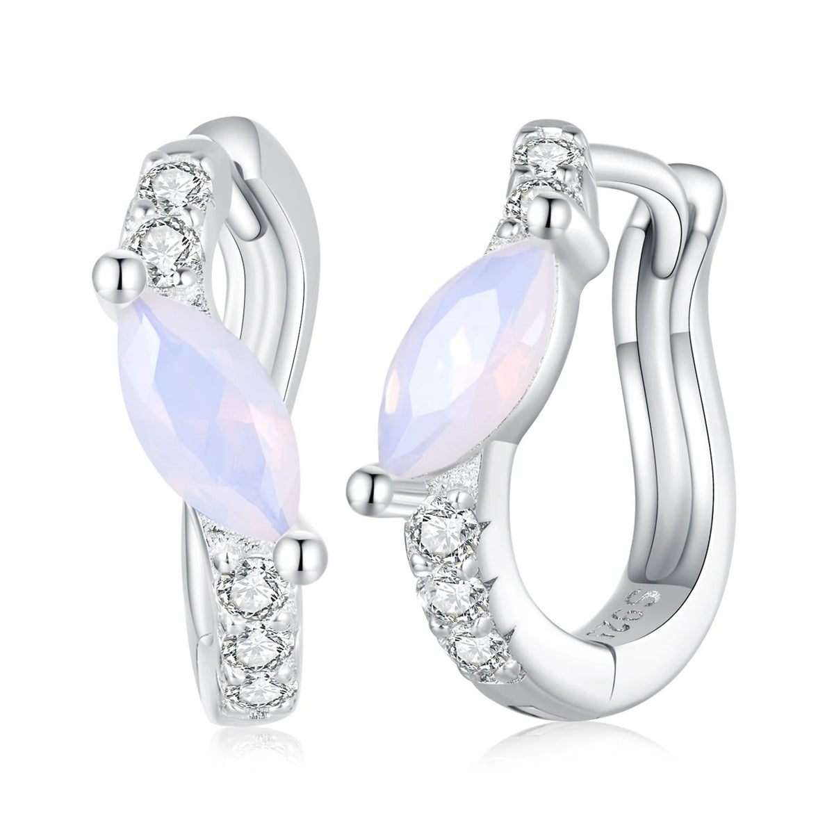 Opal Marquise Hoop Earrings
