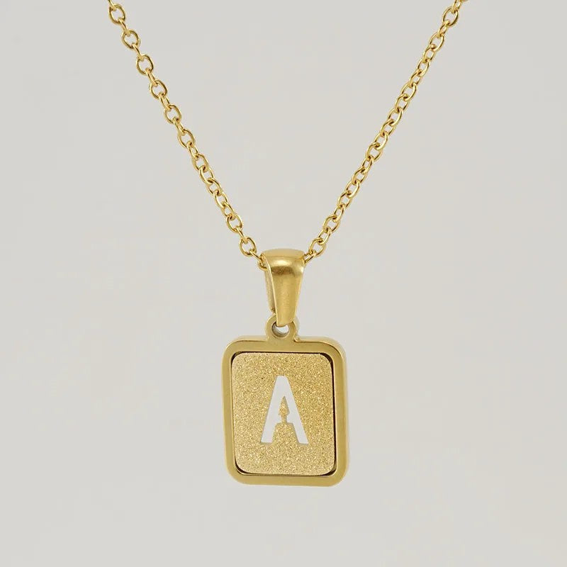 Glitter Initial Pendant Necklace