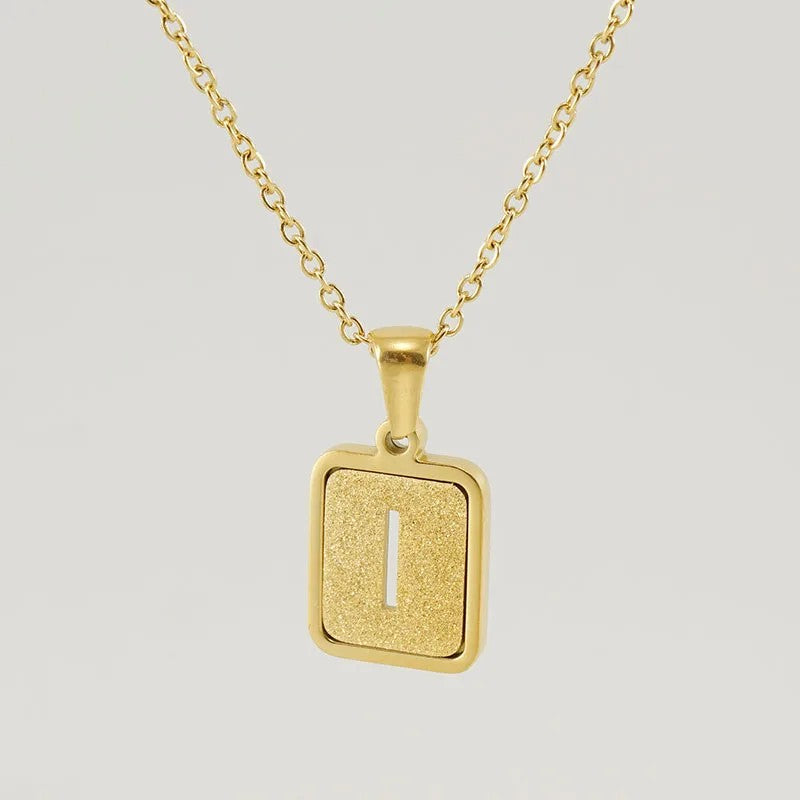 Glitter Initial Pendant Necklace