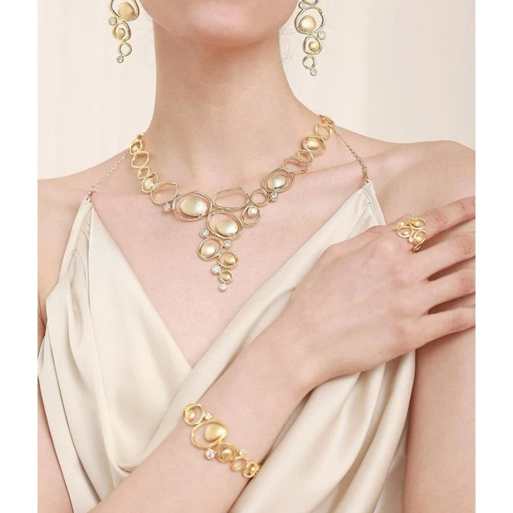 Organic Oval Zircon Jewelry Set