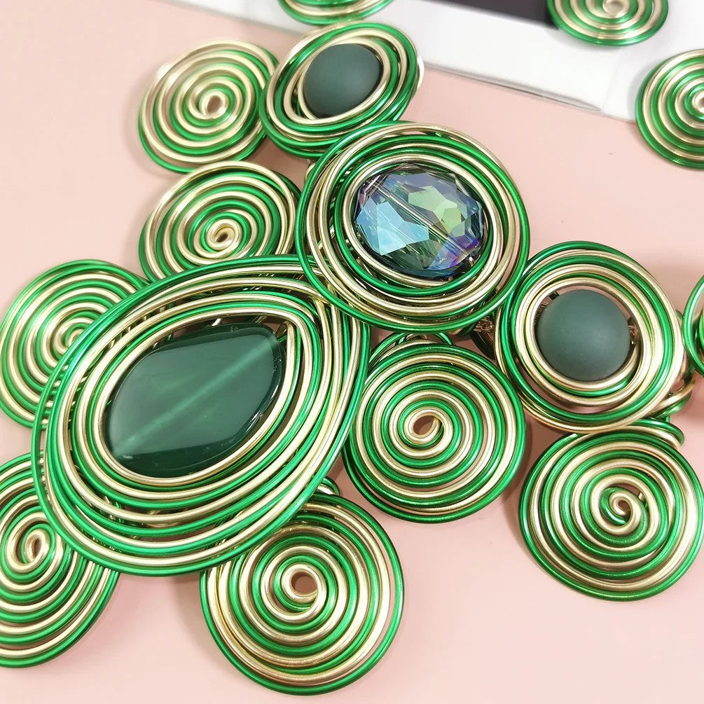 Purple Geometric Spiral Jewelry Set