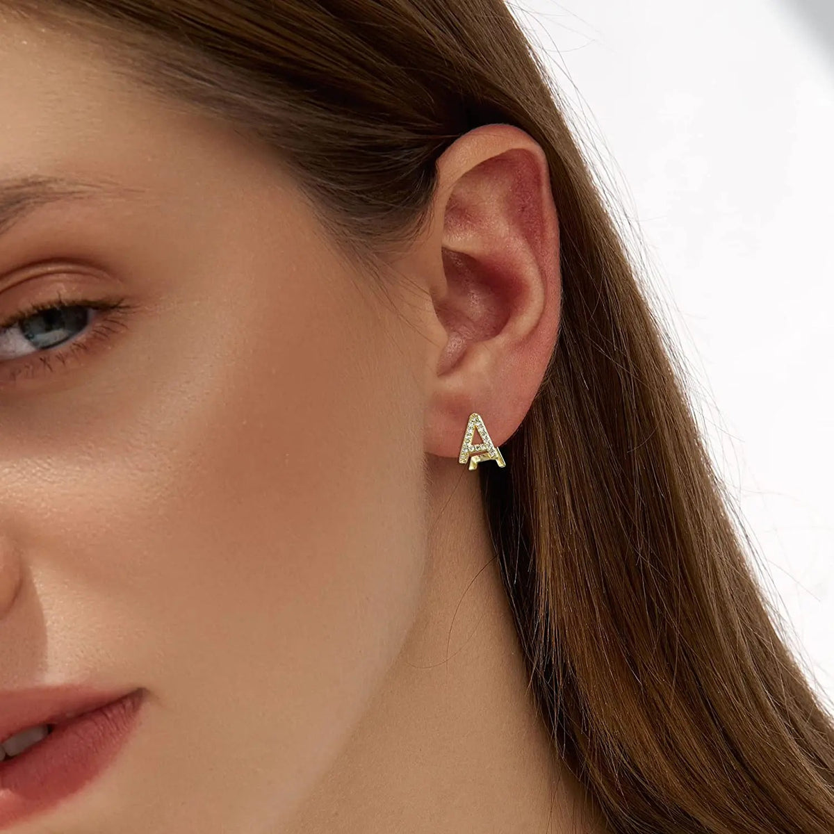 Crystal Initial S Huggie Earrings