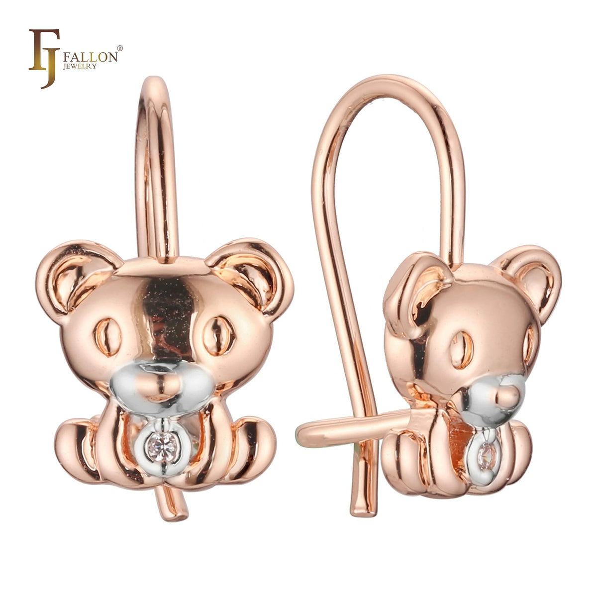 Rose Gold Bear Earrings