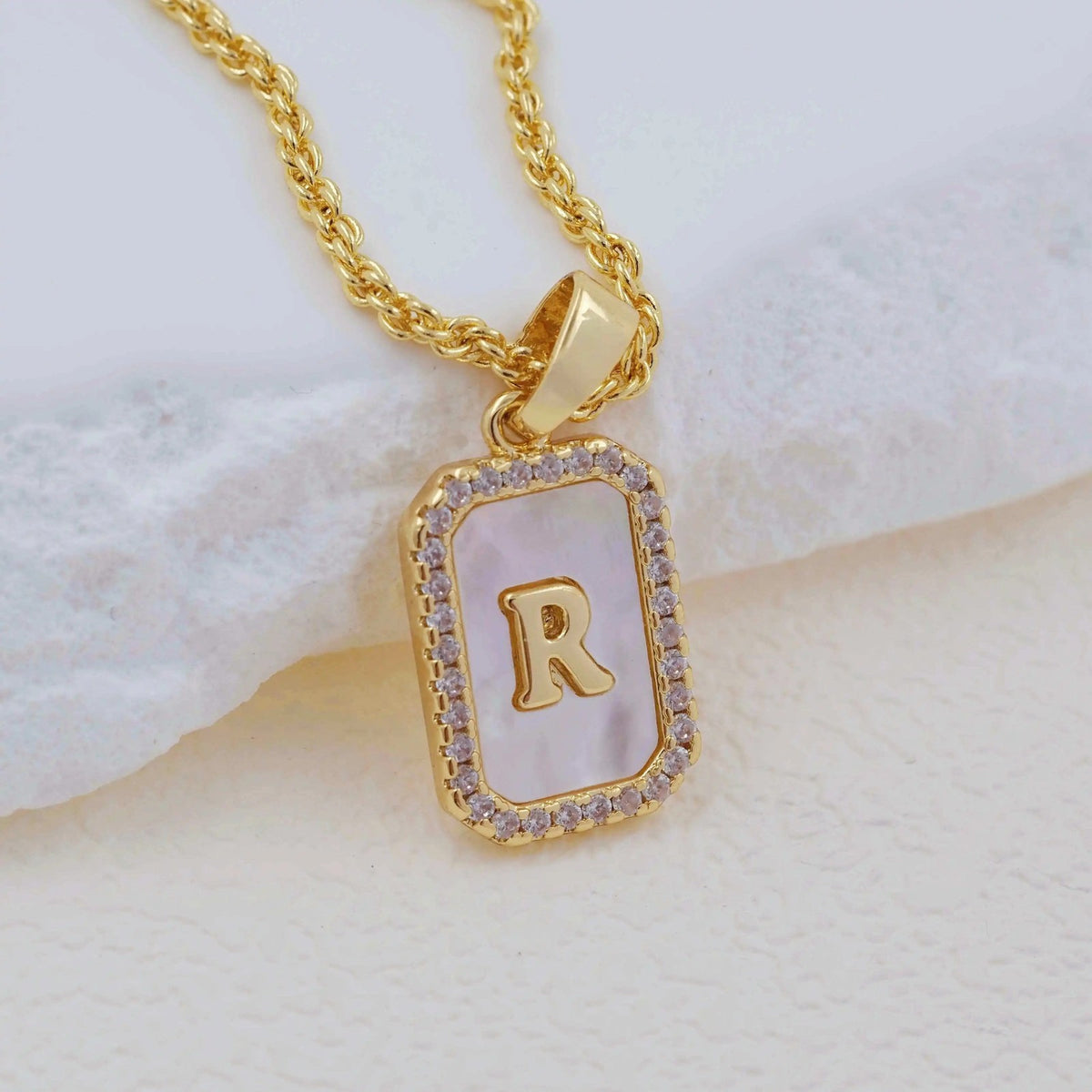 Shell Initial Pendant Necklace
