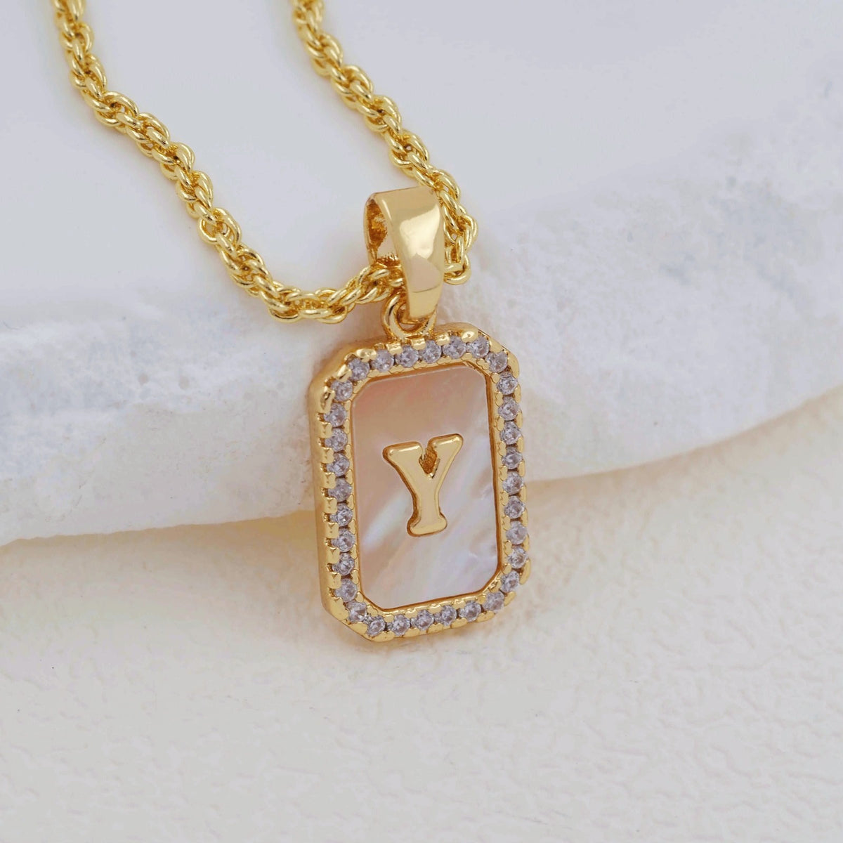 Shell Initial Pendant Necklace