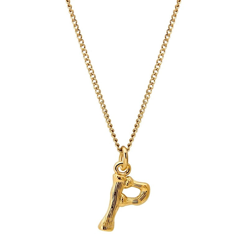 Bamboo Initial Pendant Necklace