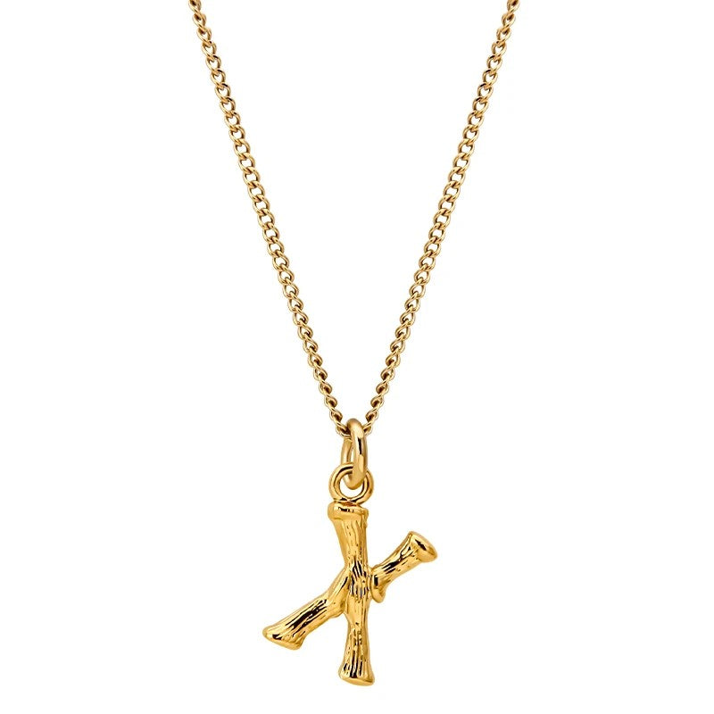 Bamboo Initial Pendant Necklace