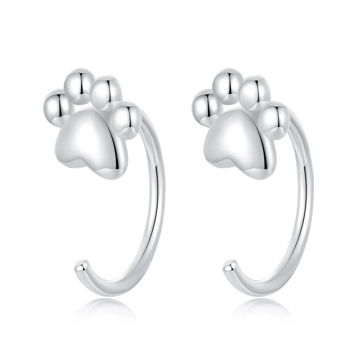 Bear Heart Crystal Stud Earrings