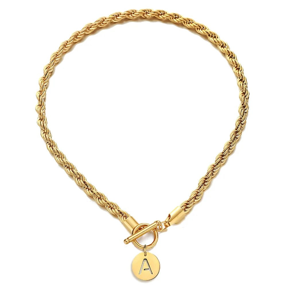 Initial Rope Chain Necklace