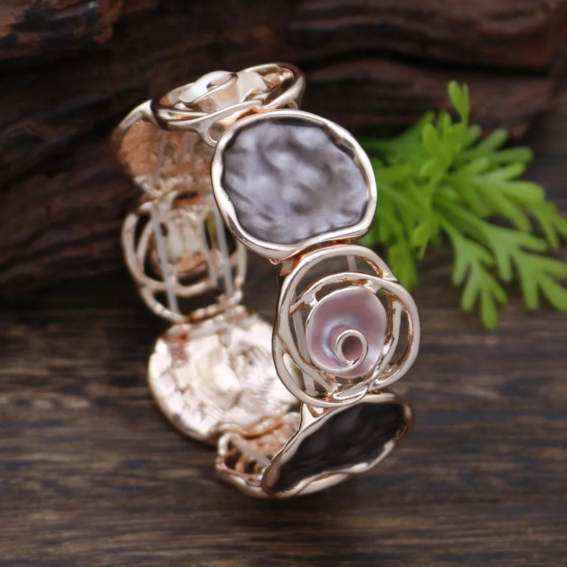 Colorful Enamel Rose Bracelet