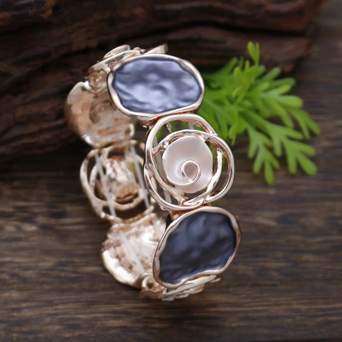 Colorful Enamel Rose Bracelet