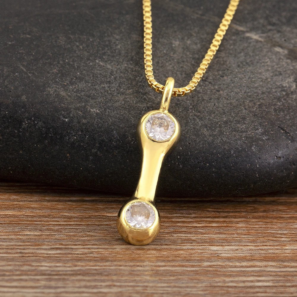 Crystal Bubble Initial Necklace