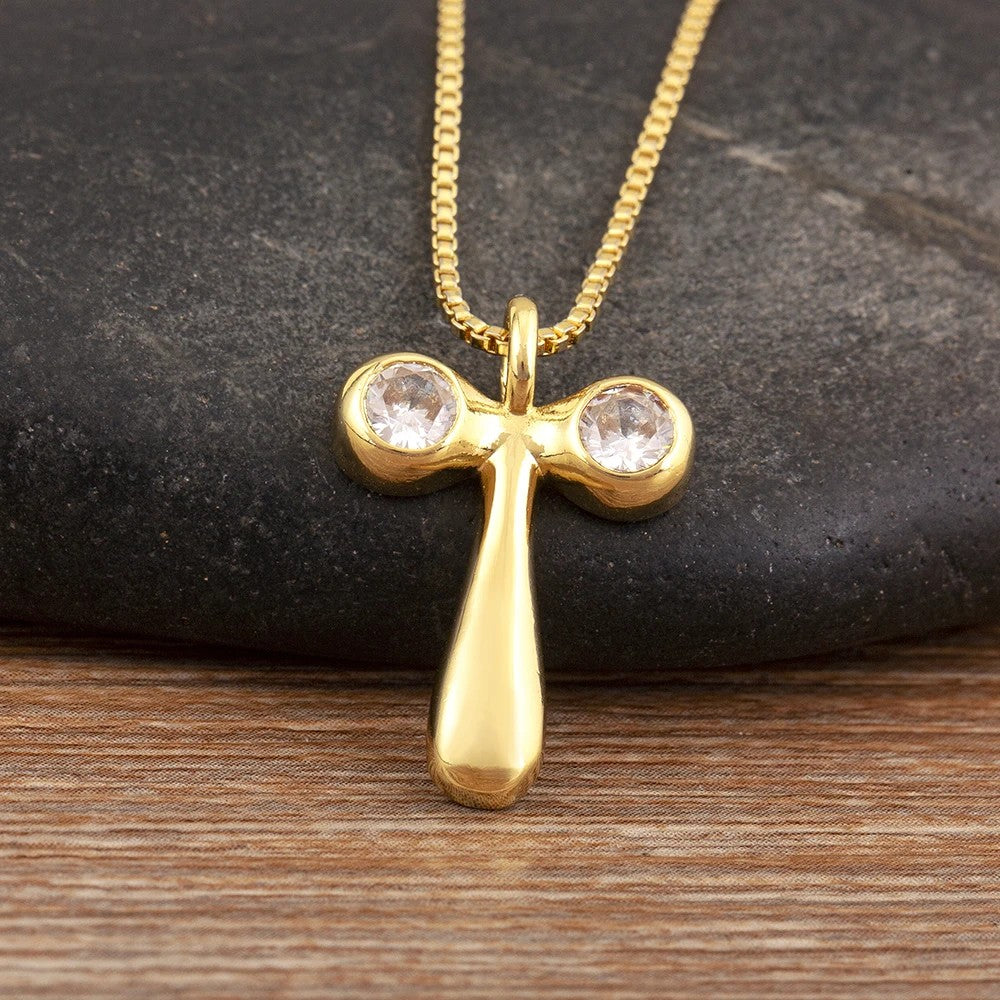 Crystal Bubble Initial Necklace