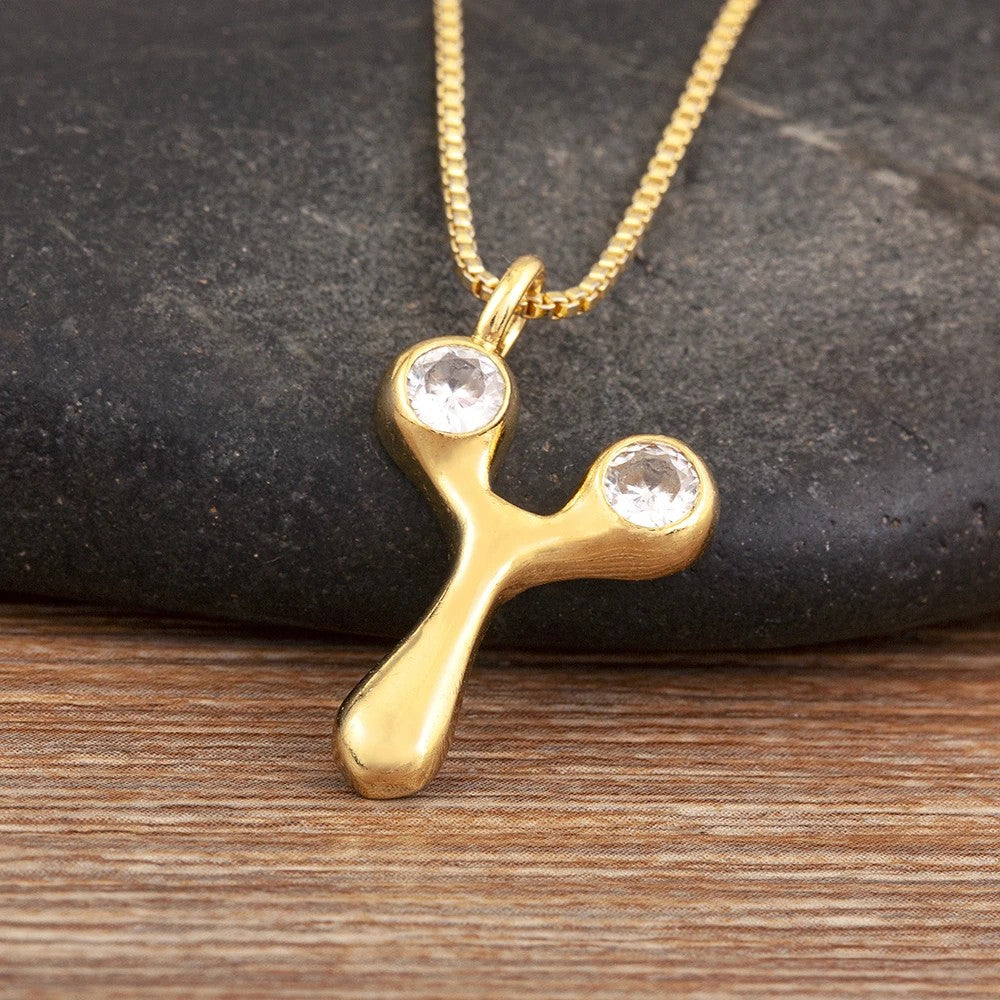 Crystal Bubble Initial Necklace