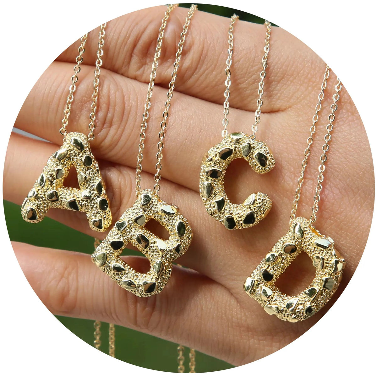 Micro Pave Initial Pendant Necklace