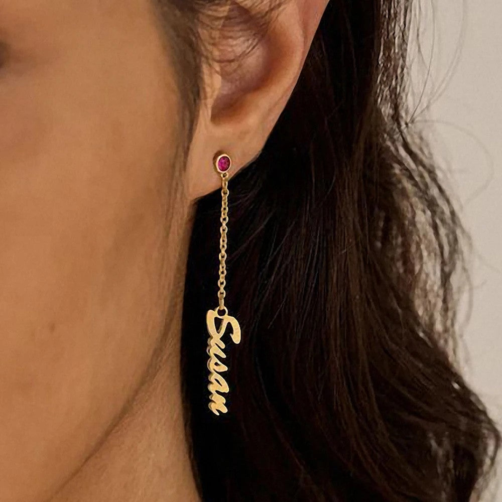 Smiley Script Drop Earrings