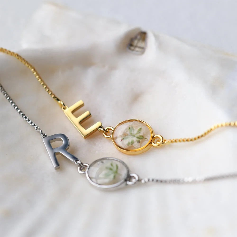 Floral Initial Bracelet