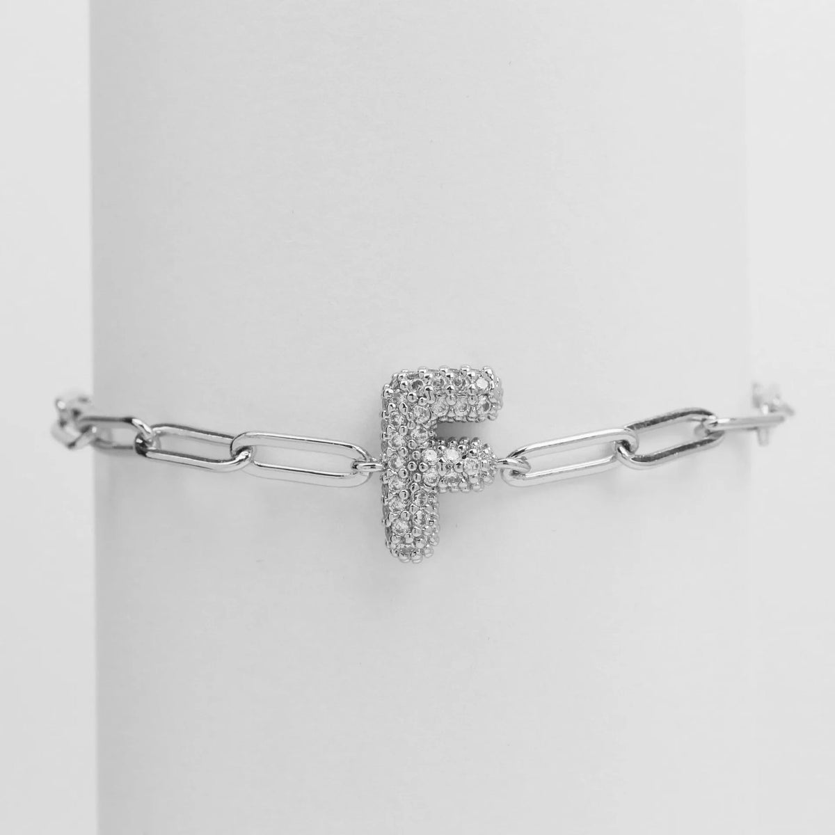 Crystal Initial Link Bracelet