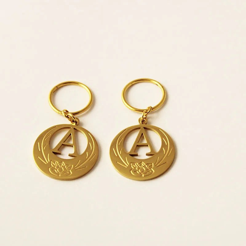Initial Wreath Earrings
