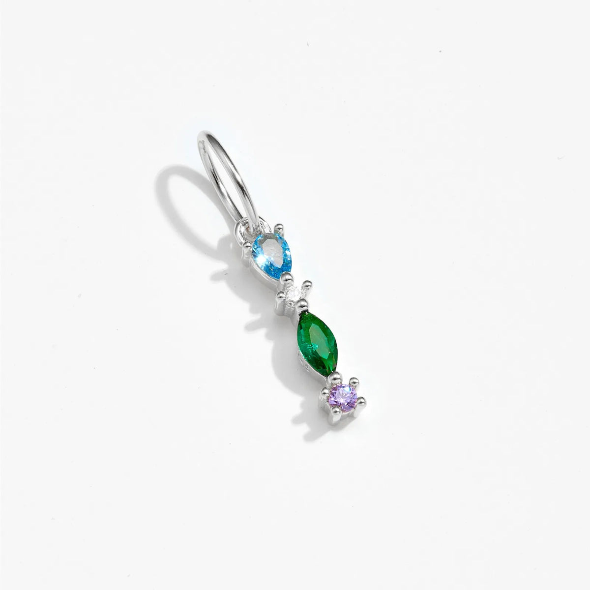 Multicolor Crystal Initial Drop Earrings